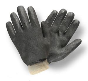 BLACK JERSEY LINED PVC ROUGH GRIP - Chemical Resistant Gloves